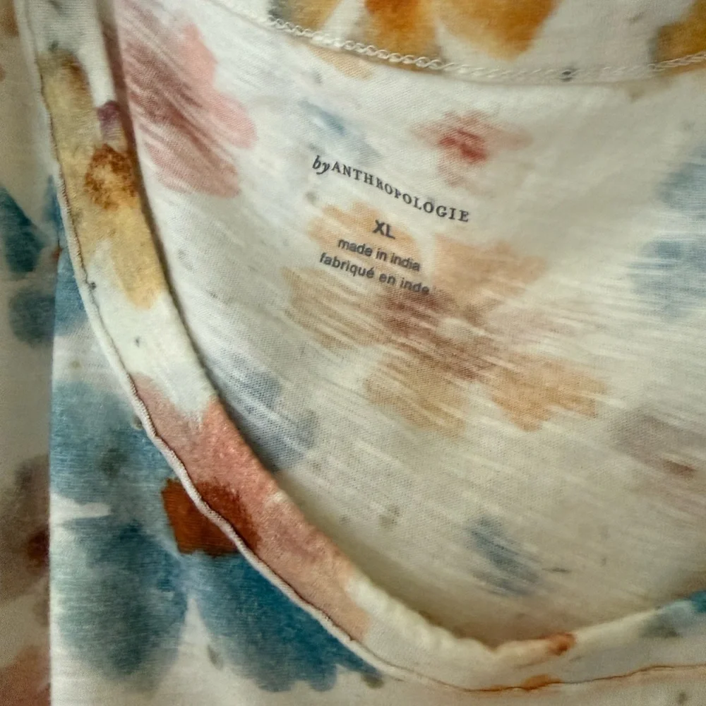 Anthropologie Multicolor Floral Puff Sleeve Shirt - Picture 3 of 5